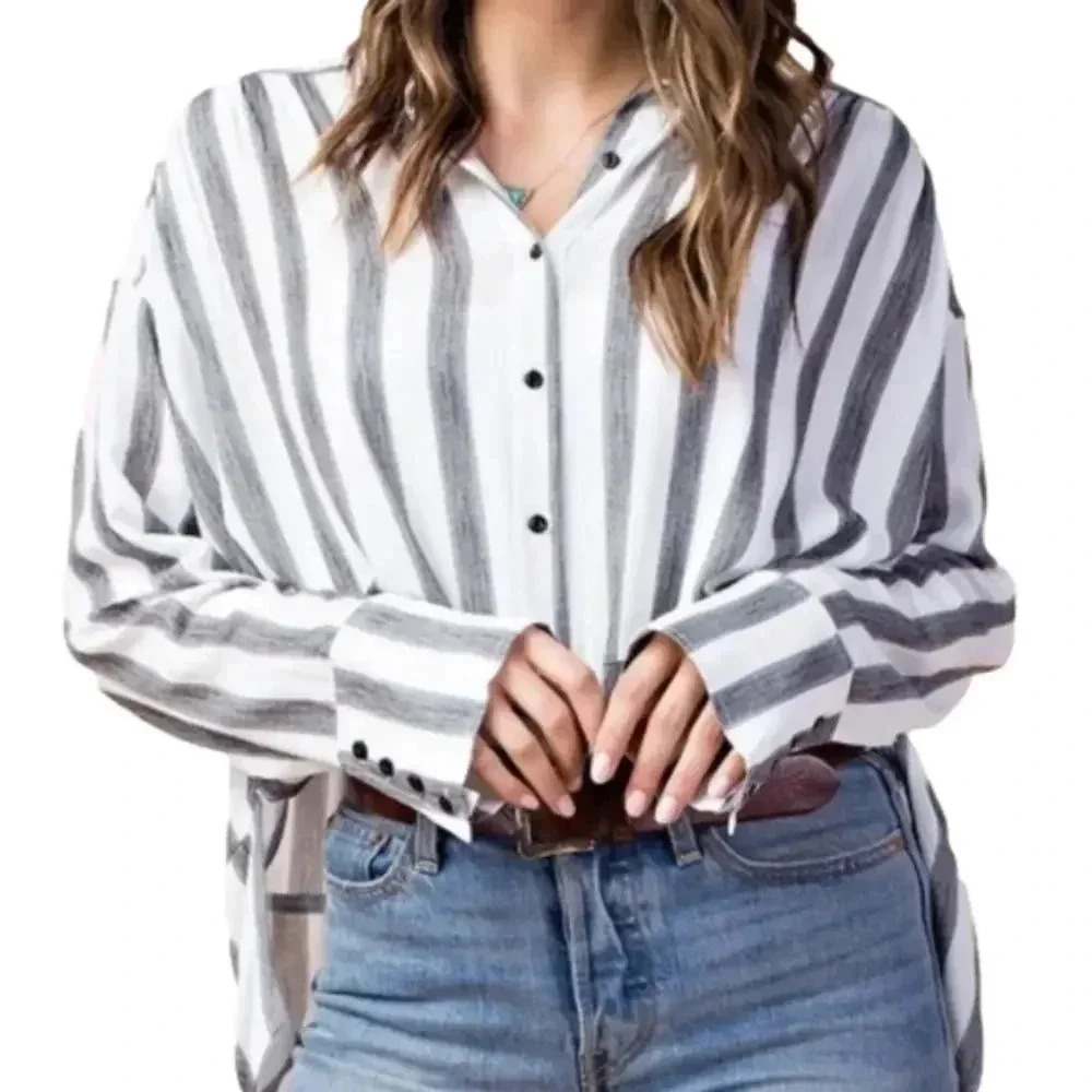 Kori Striped button-down top
